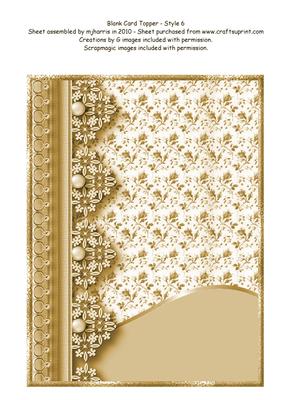 Blank Card Topper - Style 6 - 6