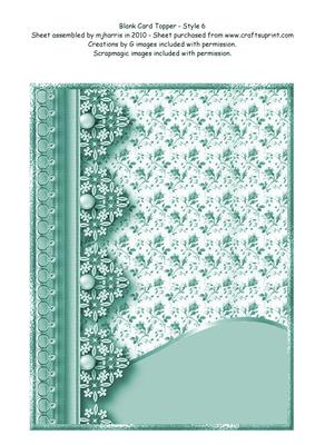 Blank Card Topper - Style 6 - 7