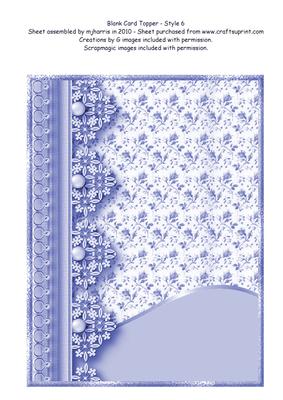 Blank Card Topper - Style 6 - 8