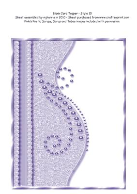 Blank Card Topper - Style 10 - 8