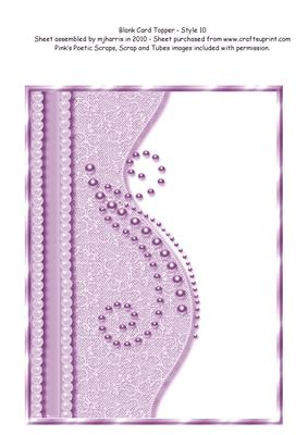 Blank Card Topper - Style 10 - 9