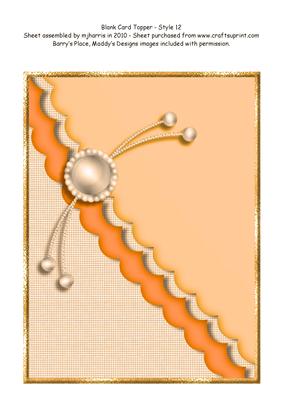 Blank Card Topper - Style 12 - 2