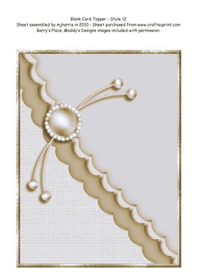 Blank Card Topper - Style 12 - 6
