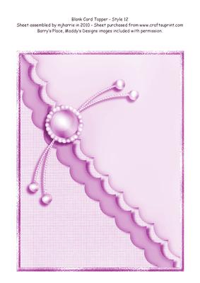 Blank Card Topper - Style 12 - 10