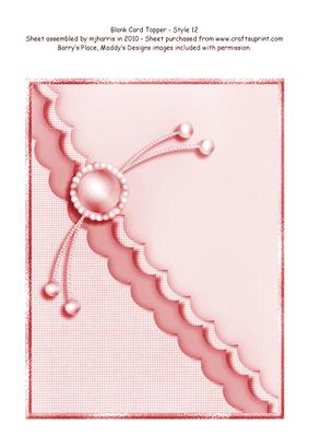 Blank Card Topper - Style 12 - 11