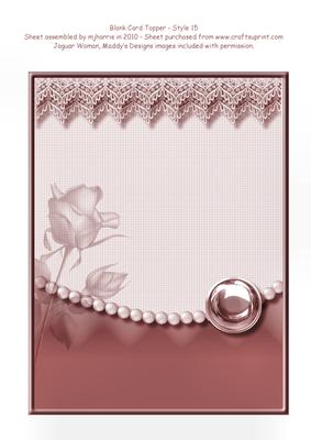 Blank Card Topper - Style 15 - 2