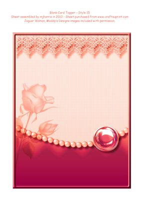 Blank Card Topper - Style 15 - 5