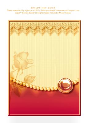 Blank Card Topper - Style 15 - 6