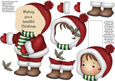 Snowsuit Girl Flip-up Card
