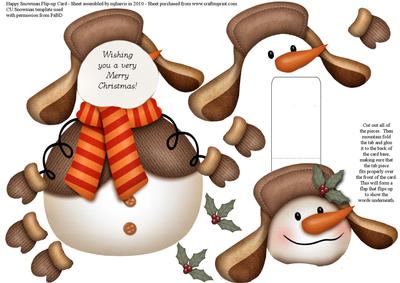 Happy Snowmanl Flip-up Card