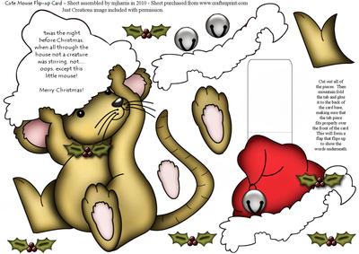 Cute Mouse Christmas Flip-up Card