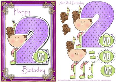 Her 2nd Birthday Card Topper