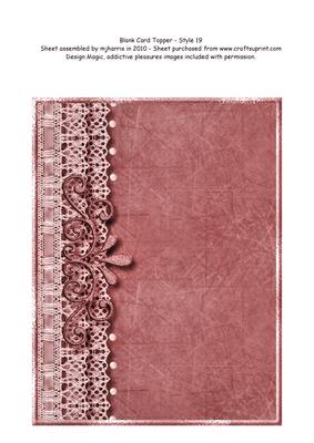 Blank Card Topper - Style 19 - 2