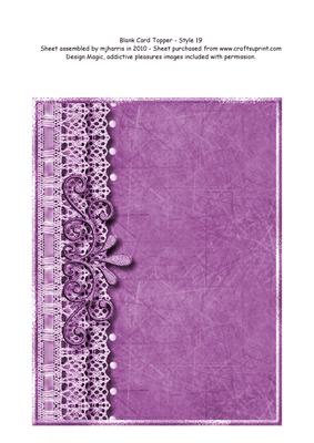 Blank Card Topper - Style 19 - 8