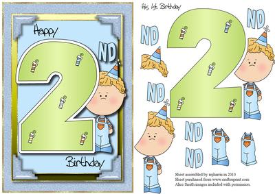 His 2nd Birthday Card Topper