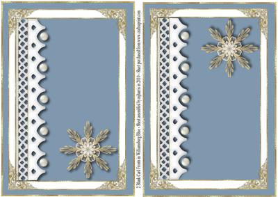 2 Blank Card Fronts in Williamsburg Blue
