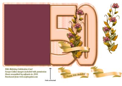 50th Birthday Number Quick Card