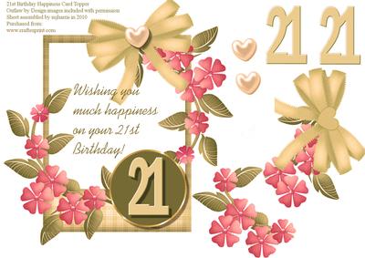 21st Birthday Happiness Card Front
