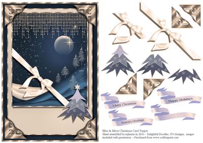 Blue & Silver Christmas Scene