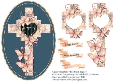 Cross with Butterflies Card Front