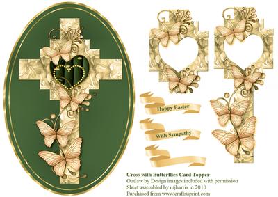 Cross with Butterflies Card Topper 2