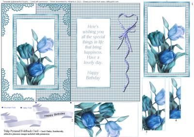 Blue Tulip Pyramid Foldback Card