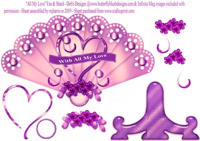 Pink & Lavender All My Love Fan & Stand