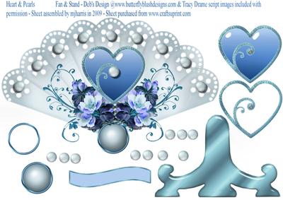 Heart & Pearls Fan & Stand 2