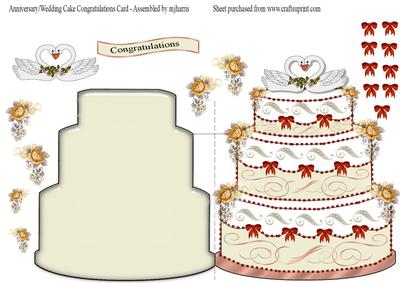 Cake Card for Anniversary or Wedding