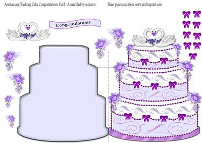 Cake Card for Anniversary or Wedding 2