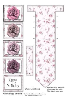 Waterfall Roses Happy Birthday