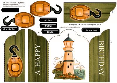 Lighthouse Male Birthday Gatefold Card