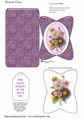 Purple Sympathy Shaped Card