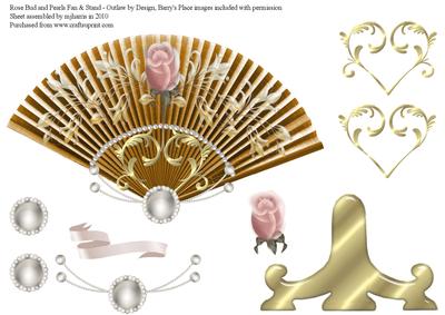 Rose Bud and Pearls Fan