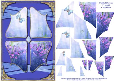 Field of Flowers Pyramid Card Front