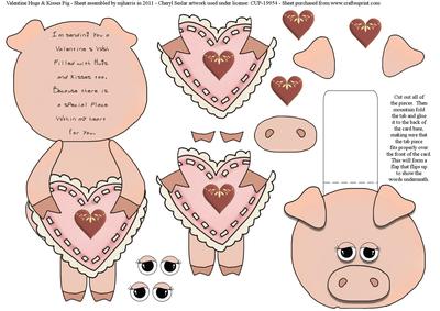 Valentine Hugs & Kisses Pig