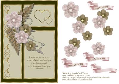 Floral Sheltering Angel Card Front