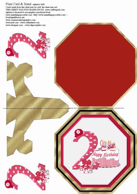 Baseball 2nd Birthday Plate & Stand Card