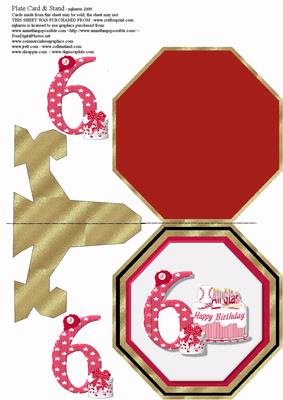 Baseball 6th Birthday Plate & Stand Card