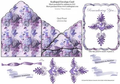 Sympathy Cross Scalloped Envelope Card 2
