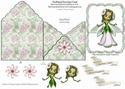 Flower Angel Scalloped Envelope Card