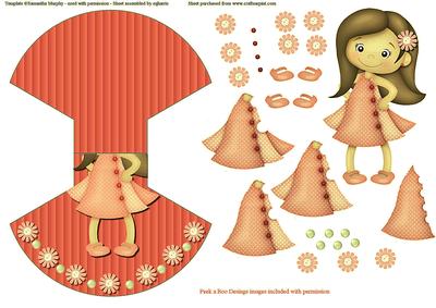 Princess in Peach Wobble Card