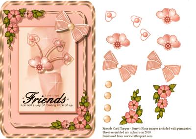 Friends Card Front in Pink