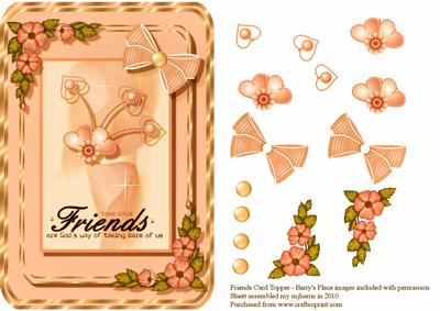 Friends Card Front in Peach