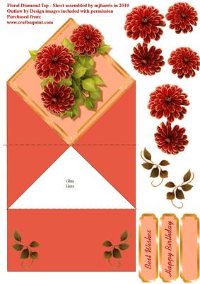 Carnations Diamond Top Card