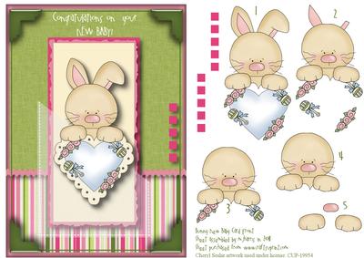 Bunny New Baby Card Front