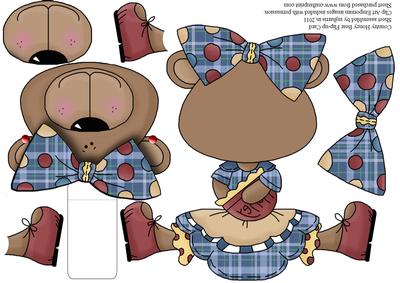 Country Honey Bear Flip-up Card