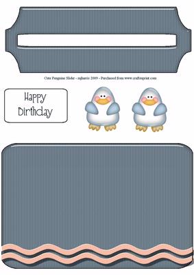 Cute Blue Penguines Penny Slider