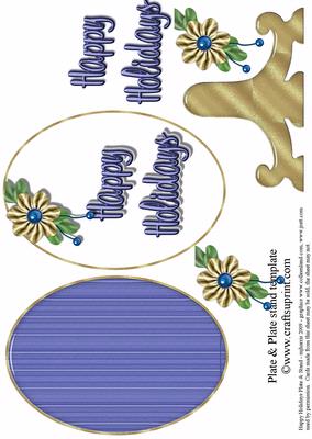 Happy Holidays Plate & Plate Stand