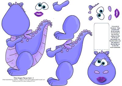 Flirty Dragon Flip-up Card